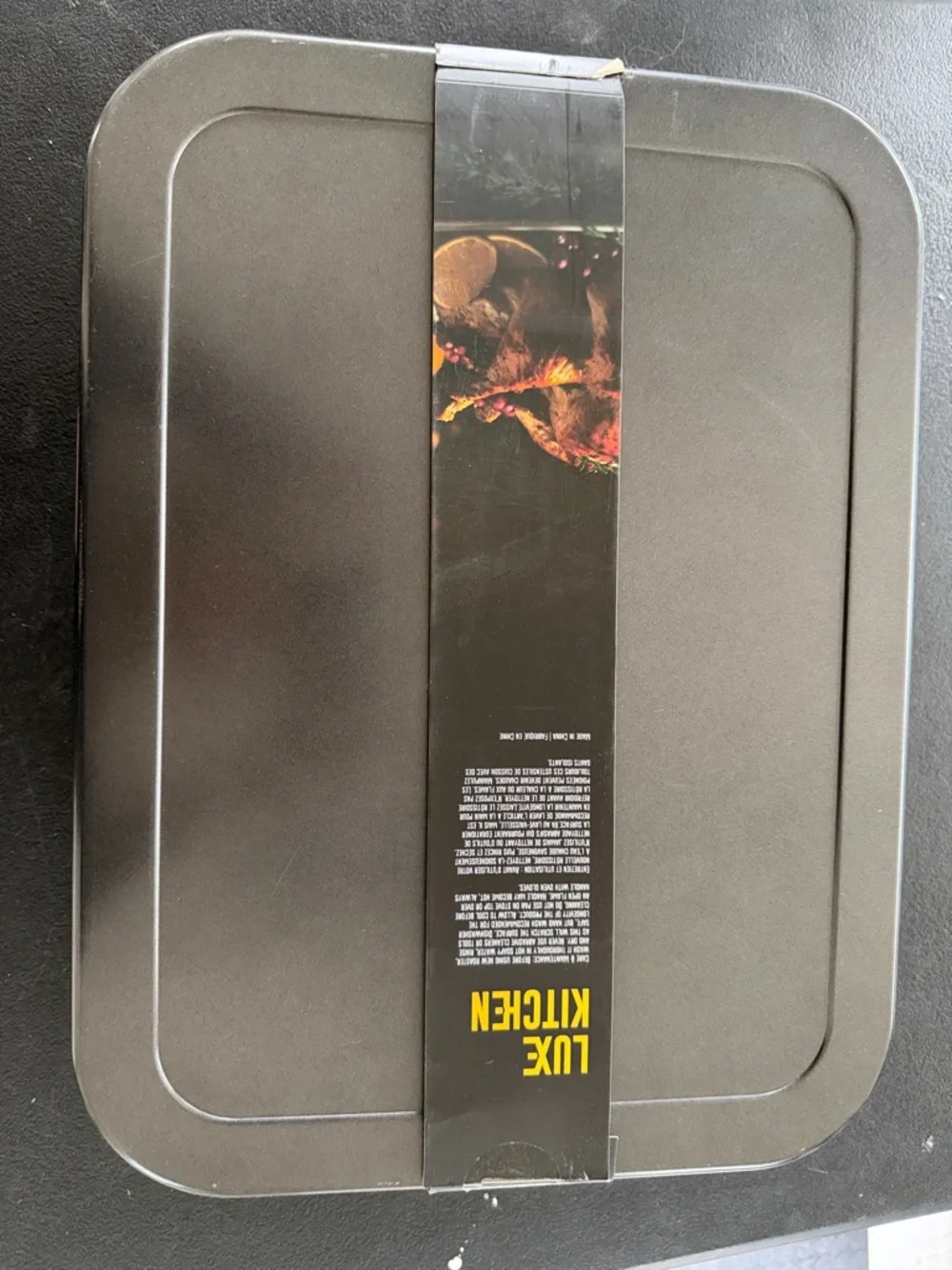 Luxe Black Roaster with Gold Handles and Rack